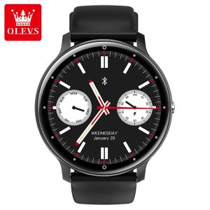 OLEVS Smartwatch Bluetooth Call Tahan Air IP68 Android IOS Layar AMOLED 24 Mode Olahraga Jam Tangan Pintar GPS