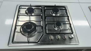 Built-in 4 Zones Gas Hob Tempered Glass Surface Aluminum Burners & Heavy Duty Cast Iron Pan Support Electric Ignition System with Flame Failure Safety Lock Non-Stick Easy Clean Kitchen Gas Stove