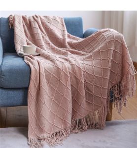 Decorative Herringbone Faux Cashmere Fringe Throw Blanket Lightweight Soft Cozy for Bed or Sofa Farmhouse Outdoor Throw Blankets