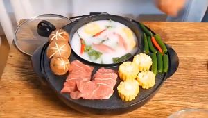 Premium Round 2 IN 1 BBQ Grill Pan Teppanyaki Hot Pot Steamboat Roast Fry Pan Korea Non Stick Cooker