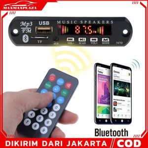 (Dikirim Dari Jakarta) Mp3 Kit Modul Bluetooth versi 5.0 USB AUX Fm Ridio DC 5V 12V Papan Modul Dekoder Pemutar dengan Remote Control