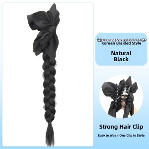MONLEYTA | Womens Twisted Braid Double Tail Fake Hair Long Realistic Braided Hair Cool Sweet Fishtail Popular Internet Red Spicy Girl