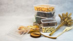 Thinwall Persegi Panjang + Tutup 300 ml Kotak Makanan Wadah Plastik Thinwall Rectangle Tempat Kue Snack Food Container isi 25 pcs