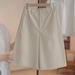 Quần Short Ống Rộng Cạp Cao Mùa Hè Mỏng Cho Nữ Cỡ Lớn Quần Dài Đến Giữa Bắp Chân Thường Ngày Phong Cách Thường Ngày