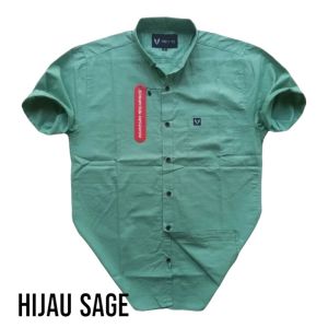 Kemeja Lengan Pendek Polos Pria Jumbo XXL XXXL