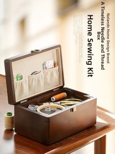 NALANDUOHAO | DIY Sewing Organizer Wooden Needlework Box