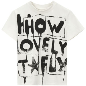 SOLWEIGE | SOLWEIGE Pure Cotton T-Shirt Short Sleeve Round Neck Full Print Early Autumn New Style Small Round Collar Short Sleeve T-shirt