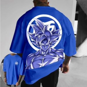 Dragon Ball Mens T-Shirt Goku Japanese Animation Summer New Boys Childrens Short Sleeve Cartoon Printed Parent-Child Clothing