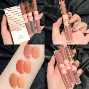 2 in 1 Matte + Glossy Lipstick Tahan Lama Lip Gloss Cair Air Gloss Tahan Lama Cermin Cair Sutra Tahan Lama Melembabkan / tanah liat bibir matte tahan air - glasir bibir pelembab tahan air COD - 🌈Ninestar