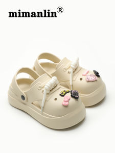 รองเท้าแตะส้นหนาแบบมีเชือกผูกสำหรับผู้หญิงในช่วงฤดูร้อนปี 2024 รองเท้าแตะแบบมีส้นกันลื่นแบบมีหัวรองเท้าแบบสองทาง EVA รองเท้าแตะแบบสวมสบายสำหรับการเดินทางในชีวิตประจำวัน