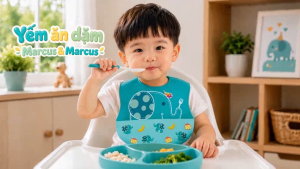 Yếm Silicon Ăn Dặm Marcus & Marcus Cho Bé Từ 6 Tháng