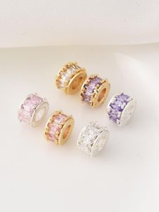 ลูกปัดล้อรถยนต์ชุบทอง 14K ชุบทองแดง ลูกปัดโซ่ข้อมือ DIY ทำมือ ลูกปัดแยกสีเงินและสีขาว อุปกรณ์เสริม