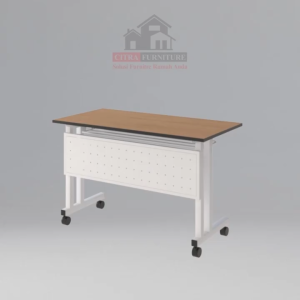 SHUMO Mobile Training Folding Table 160 cm Denver Series | Meja Kerja Lipat Hotel | Meja Rapat Meeting Lipat Kantor | Meja Kantor Kaki Besi Serba Guna