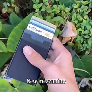 Smart Wallet Card Holder RFID Auto Pop Up Dompet Kartu ATM Aluminium Alloy Metal Minimalis Pria Wanita