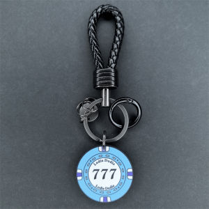 Lucky Number Ceramic Chips Car Keychain Couple Pendant Cute Macaron Color Creative Gift High-End Feeling Lucky Charm