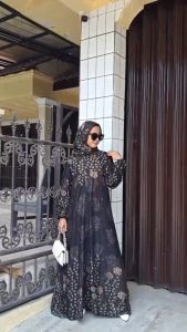 LYBEL SET HIJAB RAYON VISCOSE GAMIS ZARA WANITA SYARI VIRAL/DRESS SILANG ETNIK