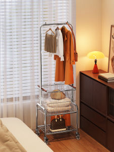 Movable Multi-functional Wardrobe Stand Dirty and Semi-clean Clothes Organizer