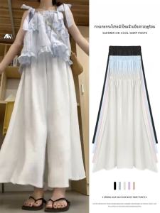 กระโปรงทรงเอเอวสูงสีขาว ทรงเข้ารูป สำหรับผู้หญิง ฤดูใบไม้ผลิและฤดูร้อน สไตล์หวาน สไตล์นักศึกษา กระโปรงทรงเอทรงเอ