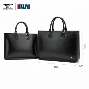 SEPTWOLVES | Mens New Capacity Travel Shoulder and Crossbody Handbag Genuine Leather