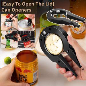 [Easy To Open The Lid] Multiple Applicable Can Openers 4-In-1 Heavy Duty Metal Bottle Opener Kitchen Tools