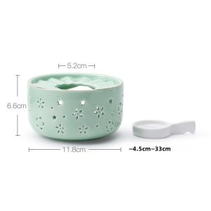 Warm Tea Stove Teapot Warmer Candle Tea-Boiling Stove Ceramic Wine Warmer Stove Tea Cooker Thermal Insulation Base Glass Pot Scented Tea Japanese Style