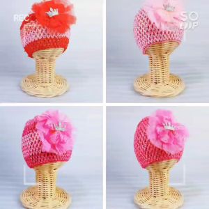 TOPI BEANIE KUPLUK RAJUT ANAK BAYI BALITA PEREMPUAN MOTIF MAHKOTA GEMERLAP GAYA KOREA