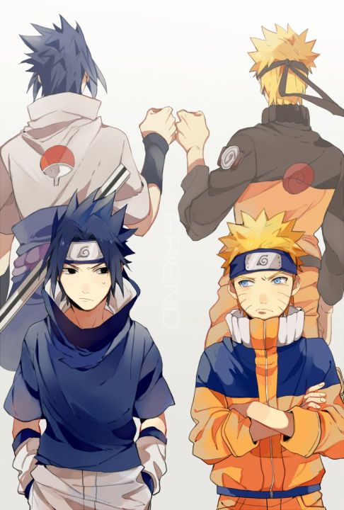 poster/lukisan cetak jumbo NARUTO dan SASUKE ukuran 100x70cm