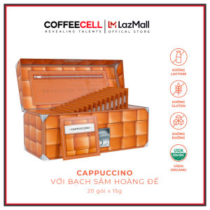 COFFEECELL Combo 5 gói Cappuccino vị hạt phỉ với Nhân sâm Hoàng đế (5 gói x 15g) - Hàng Chính Hãng