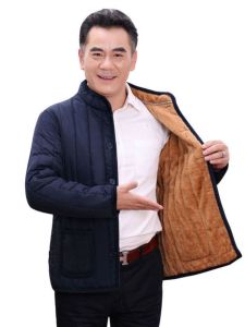 Thickened Fluffy Mens Cotton Jacket Warm Open-Front Outerwear for Elderly Winter Elegant Style Casual Leisure Other Scenes
