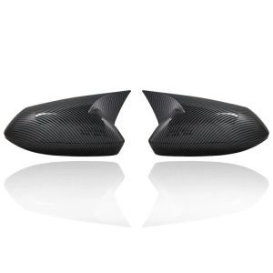 For Toyota Corolla 2019 2020 2pcs facelifted Excellent modified Rearview Bright black Carbon Fiber Pattern Mirror Cover caps