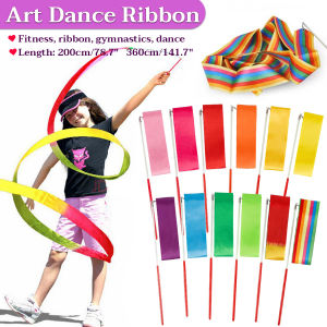 LoviRa 2m/3.6m Colorful Dance Ribbon Art Gymnastic Gym Ribbons Ballet Streamer Twirling Rod Stick For Training