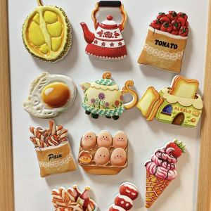 Resin Food Themed Magnetic Fridge Pads Cartoon 3D Home Decorations Kitchen Accessories Chinese Style Artwork from Zhejiang