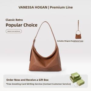 VANESSA HOGAN | Top Grain Leather Luxury Single Shoulder Hobo Bag