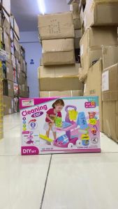 Mainan Edukasi Peralatan Kebersihan Cleaning Car Set Lengkap Mainan Anak Perempuan 3-4-5-6-7 Tahun