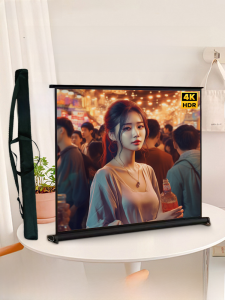 Portable Outdoor Projection Screen Home Camping Car Travel Lightweight Manual Pull up Stand No Drilling Required 50 Inch Anti Light