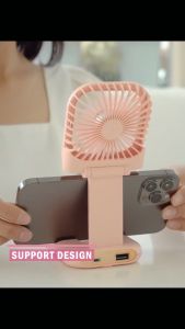 ★COD★ Kipas Power Bank Mini Folding Fan Power Bank 5000mAh Kipas Genggam Mini Lipat Kipas Angin Fan/Power Bank 5000mAh /Pemegang Ponsel /Listrik Senyap Portabel 3 In 1