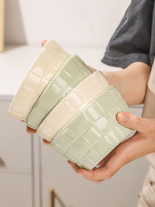 Bộ Bát Đĩa Bằng Gốm Sứ Phong Cách Kem Cao Cấp Cho Gia Đình 2025 Bát Ăn Trưa Bát Đựng Súp Bát Đựng Mì Đồ Dùng Ăn Uống