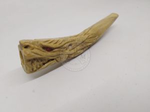 Once/Pipa Akar Bahar Putih Ukir Naga panjang 12 cm murah asli gurih