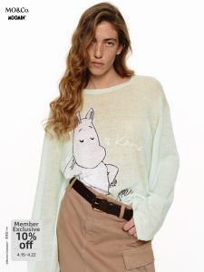 MO&Co. | Cotton Linen Lightweight Long Sleeve Knitwear