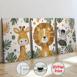 Modern Lion Zebra and Giraffe Canvas Framed Prints and Ready-to-hang Posters Perfect for Home Decor Wall Art Bedroom Decoration