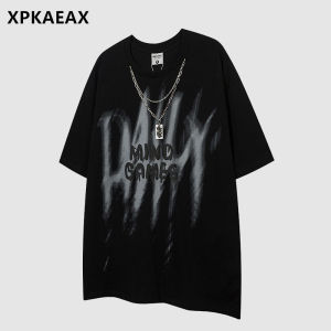 Áo Thun Tay Ngắn in Họa Tiết Phong Cách Đường Phố XPKAEAX Cổ Tròn Tay Dài Thường Xuyên Mùa Hè Thoáng Khí Thoải Mái