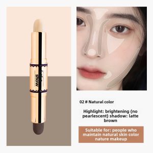 Double-Headed Repair Highlighter Matte Face Brightening Nose Shadow Shadow Side Shadow Pearlescent Thin and Glittering Eye Shadow Stick Eye Shadow Pen Female