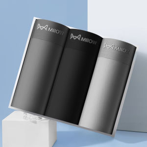 MiiOW | กางเกงบ็อกเซอร์ชายผ้าไหมน้ำแข็ง MiiOW ทรงบ็อกเซอร์ชาย ทรงบาง ระบายอากาศได้ดี ไร้รอยต่อ กางเกงขาสั้นทรงสี่เหลี่ยมสำหรับวัยรุ่น