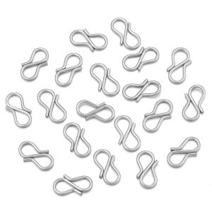 10-30Pcs Stainless Steel Gold Color W/S Shape End Clasps Hooks Chain Connectors For Bracelet Necklace DIY Jewelry Making