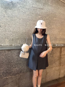 Maste First Eye Lover Casual Stripe Vest Dress Elegant Well-Mannered Dress Comfortable Version Summer 2024 Womens Dress