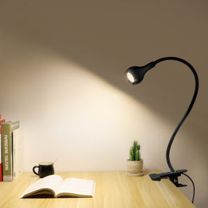 5V USB Plug Flexible 360° Free Adjustable LED Light With Clip-on Holder For Book Reading Bedside Table Desk Lighting