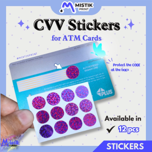 CVV Sticker Purple Holo Dots Anti Theft Cover for ATM Debit or Credit Cards