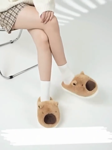 Dép Bông Capybara Siêu Cute – Dép Đi Trong Nhà Ấm Áp Êm Chân Chống Trượt Cho Nam Nữ