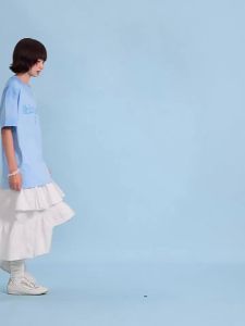 MEDM | Letter Printed Pastel Color Loose Fit T Shirts for Couples