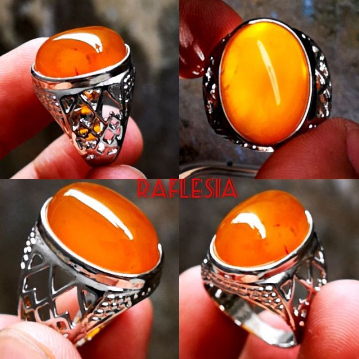 Batu Cincin Pria Orange Raflesia Super Crystal HQ | Lazada Indonesia